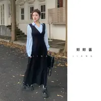 ZOZ鲸鲸酱【北海道】假两件连衣裙显瘦收腰时尚长裙设计感气质裙子