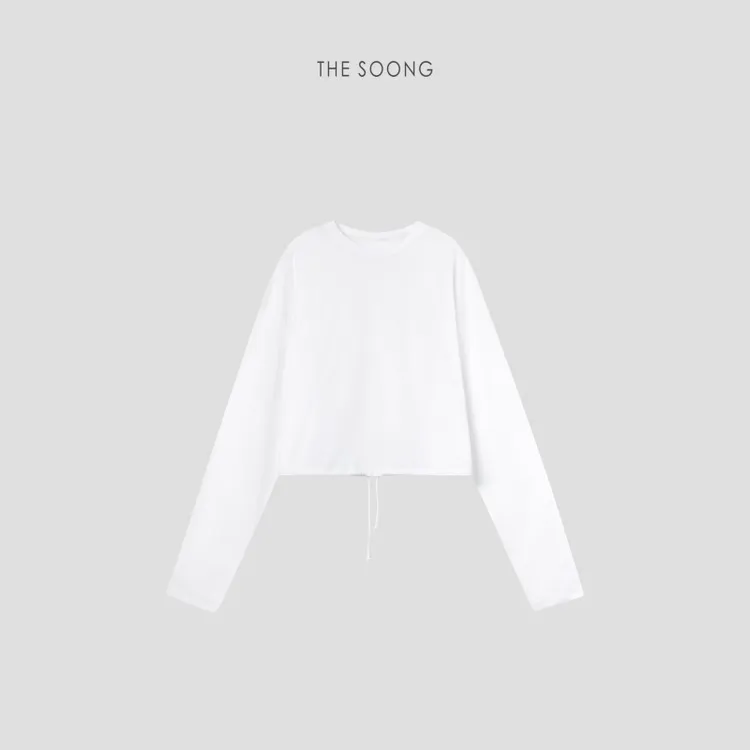 THESOONG|"雕塑美学"极简高密纯棉空气层织法立裁抽绳上衣BTX6851