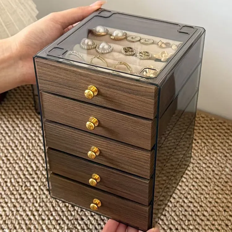 首饰收纳盒高档精致新款大容量耳钉项链饰品头饰手饰收纳盒子HR