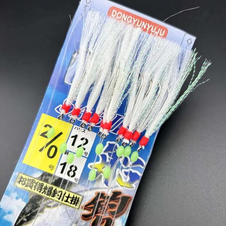 10钩白色 绿色毛毛串钩 带鱼鲅鱼船钓大物 白剑鱼钩 串钩仕挂钓组