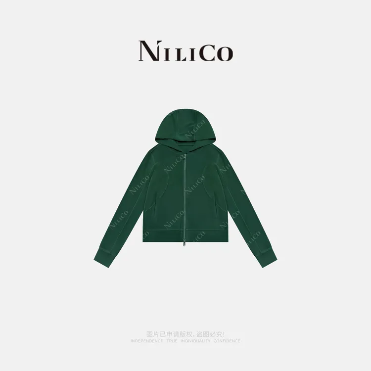 NILICO【心动符号】北欧休闲风暖绒温柔显瘦百搭连帽外套
