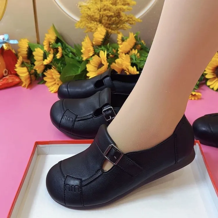 牛筋软底软面女鞋2025软底舒适百搭防滑耐磨新款平底妈妈皮鞋单鞋