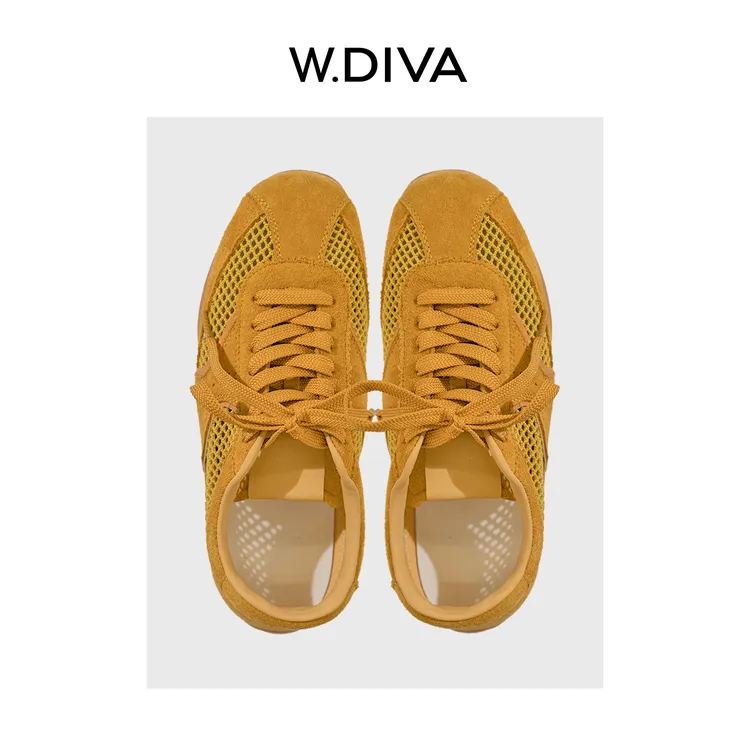 W.Diva【悦动】夏季新款洋气休闲网面透气舒适平底德训鞋50X232526