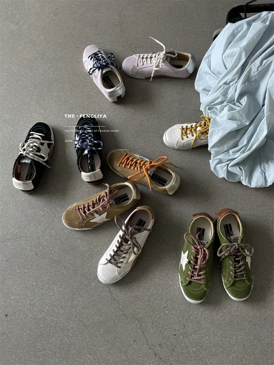 真皮系带平底圆头复古板鞋韩系小脏鞋潮鞋休闲牛皮做旧透气德训鞋