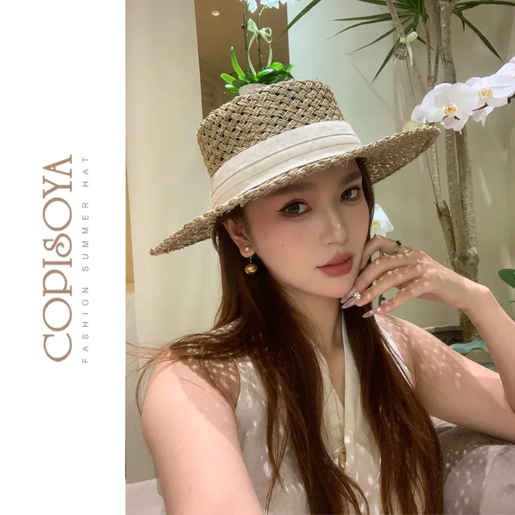 COPISOYA/凯佩詩雅「南法老钱」编织休闲百搭平顶草编帽度假XM239