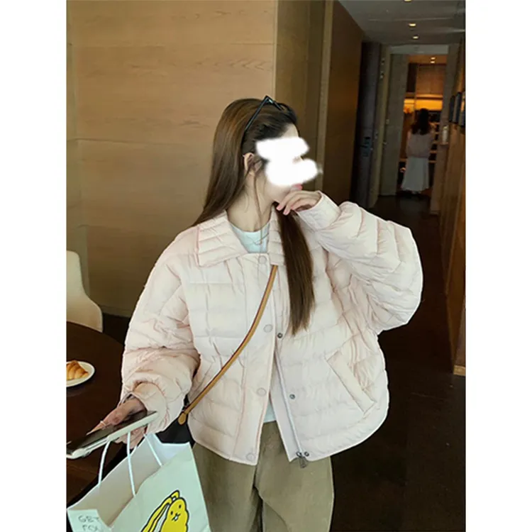 甜美绝美纯色别致减龄舒适时尚轻薄棉服外套女冬季新款保暖短外套