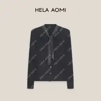 HELA AOMI “闪闪飘带”绵羊毛V领针织衫长袖减龄上衣CY5CC32494