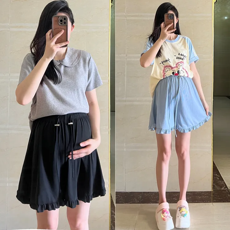 【孕雅怡】孕妇夏季薄款五分短裤夏装大码时尚休闲透气外穿夏装裤子