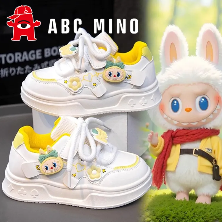 ABC MINO拉布布女童鞋子小白鞋2025新款秋季儿童运动板鞋休闲女孩