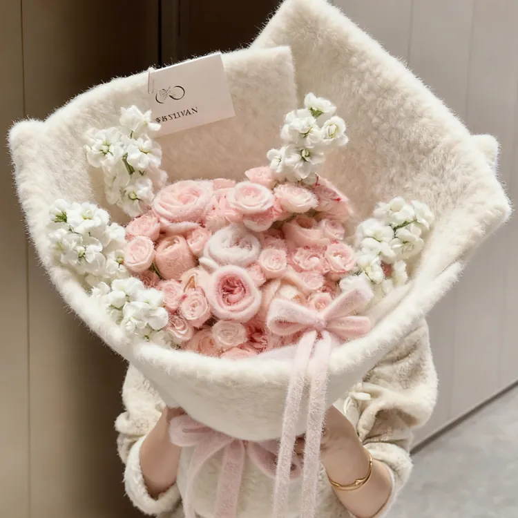 【星语】秋冬毛绒植绒布鲜花花束包花布暖绒布料手工花艺包装材料