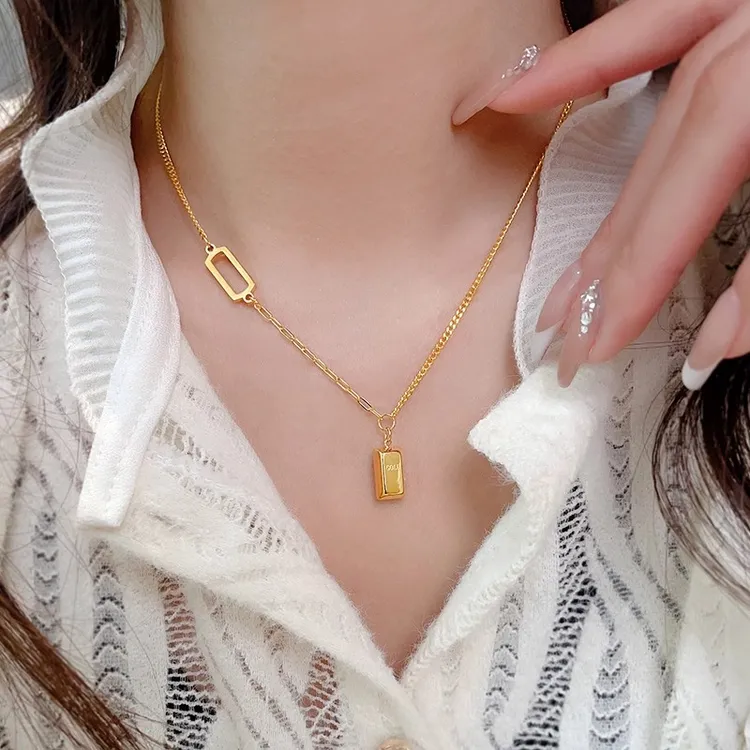 坠链均925银 925银暴富GOLD项链女款网红吊坠生日礼物送女友老婆