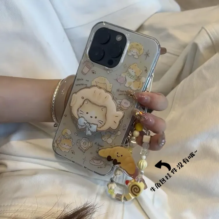 雅天立鲷鱼烧猫咪支架适用iPhone16手机壳15华为vivo小米oppo吊坠