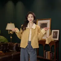 琦琦【奶黄云感】港风复古纯色显瘦外套YE0708329