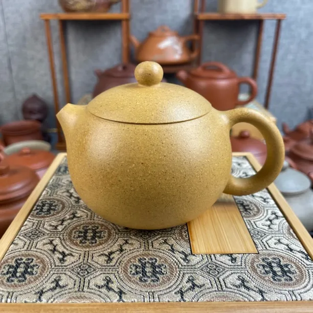宜兴原矿紫砂壶全手工制作50目黄金缎泥西施壶200cc左右纯手工