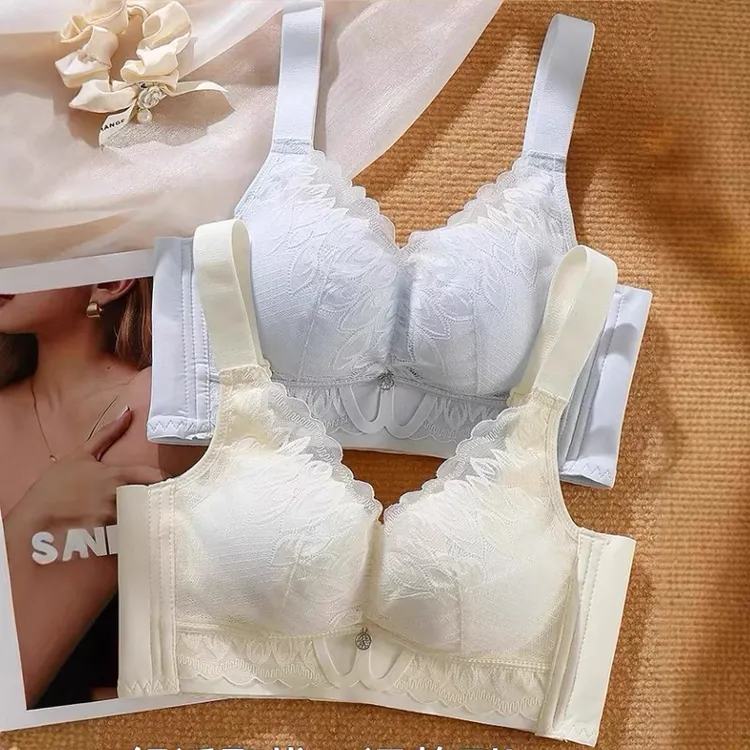 内衣女小胸聚拢上托调整型收副乳防下垂无钢圈女士蕾丝文胸罩