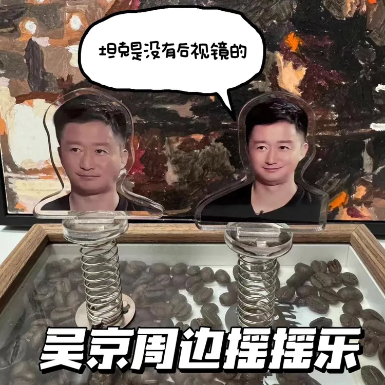 吴京同款摇头摆件创意亚克力弹簧摇摇乐抽象车载学生桌面装饰摆台