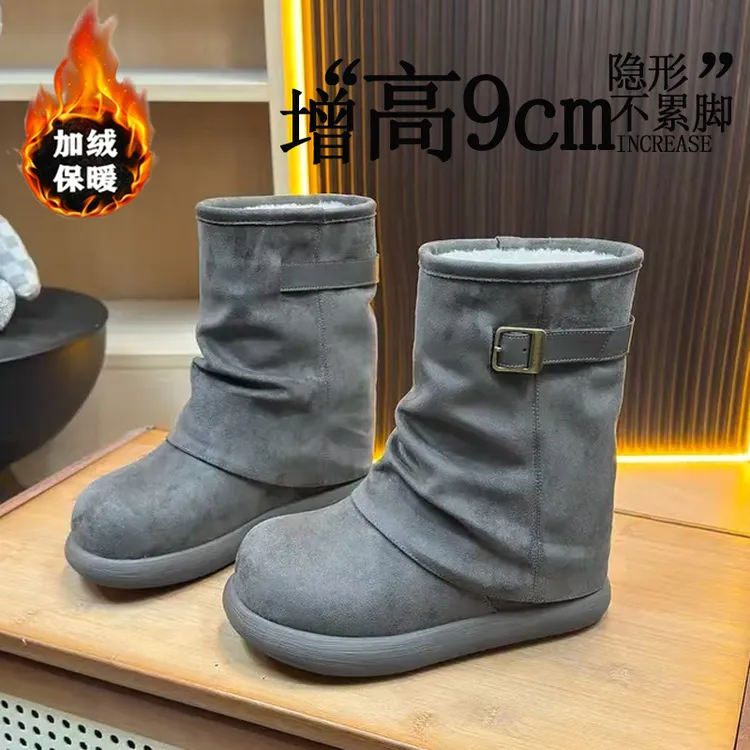 复古一脚蹬防滑雪地靴2025新款冬加厚保暖丑萌勃肯棉鞋高颜值爆款