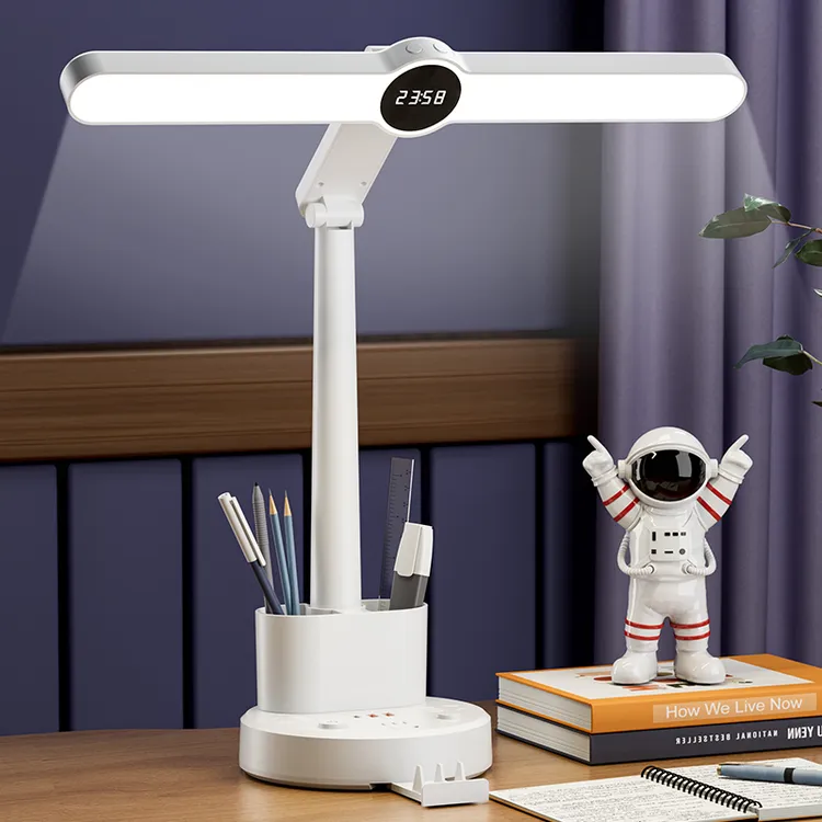 【CCTV甄选】台灯护眼学习专用学生儿童宿舍防近视国AA级带插座时钟