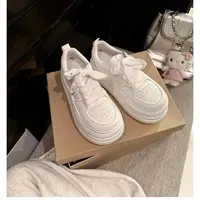 SUSU 厚底面包鞋系带休闲小白鞋增高板鞋  5-312 右8