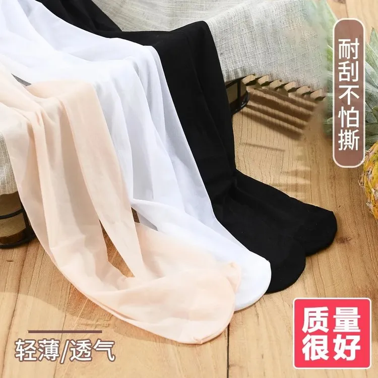 女童连裤袜夏季超薄款防勾丝白色舞蹈袜女宝宝防蚊连体袜儿童裤袜