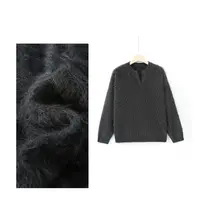 高品质山羊绒拉绒V领套头基础打底满天星亮片款66267