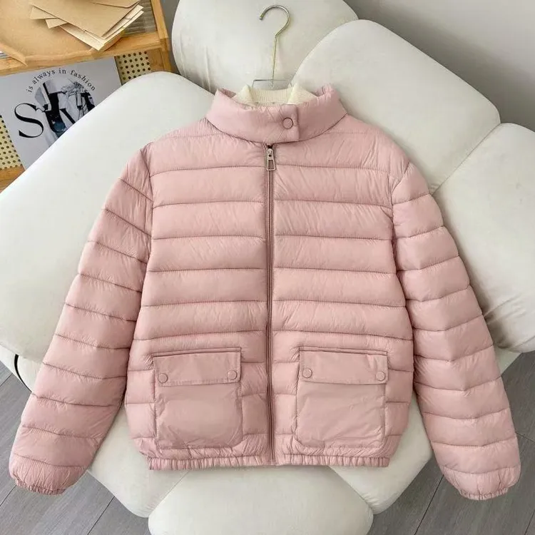 2025新4款秋冬轻薄款气质女士短款洋气立领宽松时尚外套潮棉袄