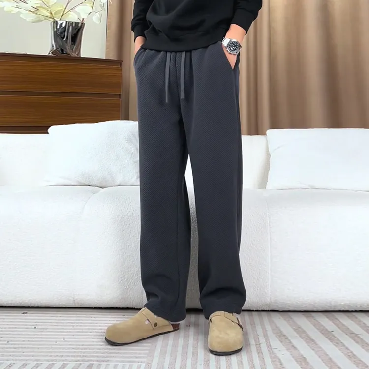 【工厂直发】斜纹针织垂感休闲裤秋冬新款防风保暖直筒裤防刮男裤