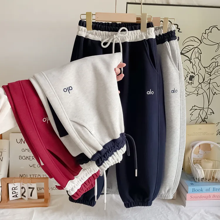 【软糯有型】浅秋男女童休闲宽松运动弯刀裤LenKid-撞腰拼条