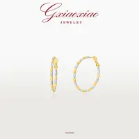 G XIAOXIAO 时尚气质高级简约百搭双色素圈耳环 NH356