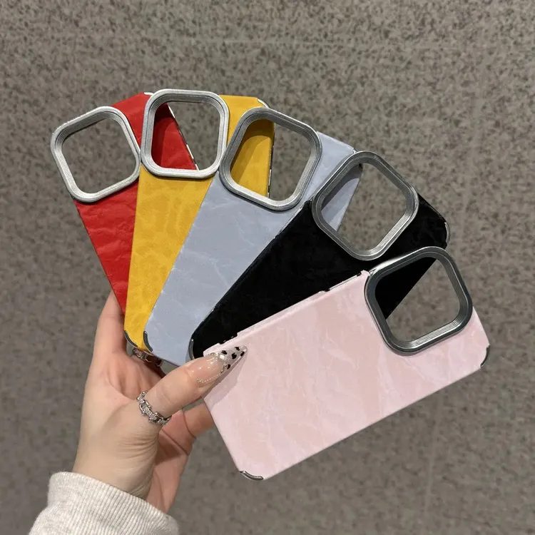 电镀雪山纹绒布适用苹果17promax手机壳iPhone16简约15时尚14防摔