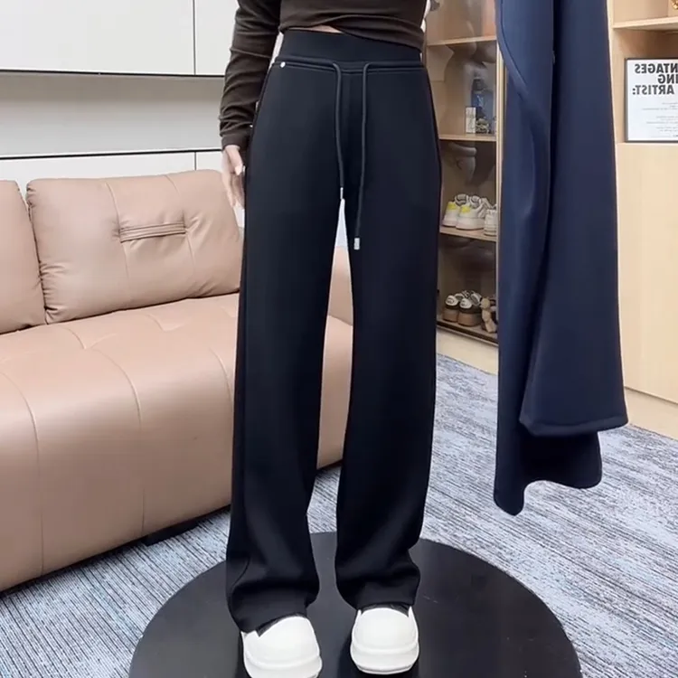 高腰春秋窄版阔腿裤休闲裤卫裤子女休闲显瘦宽松百搭直筒运动裤