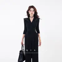 MD定制·杨千亿【都市幻梦】2025秋季显瘦设计感休闲百搭长款连体裤