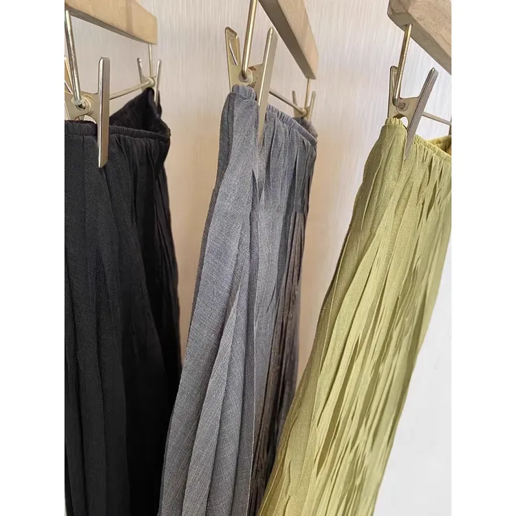 出岛国单！！面料升级，高腰显瘦褶设计感皱肌理垂感A字半身裙女