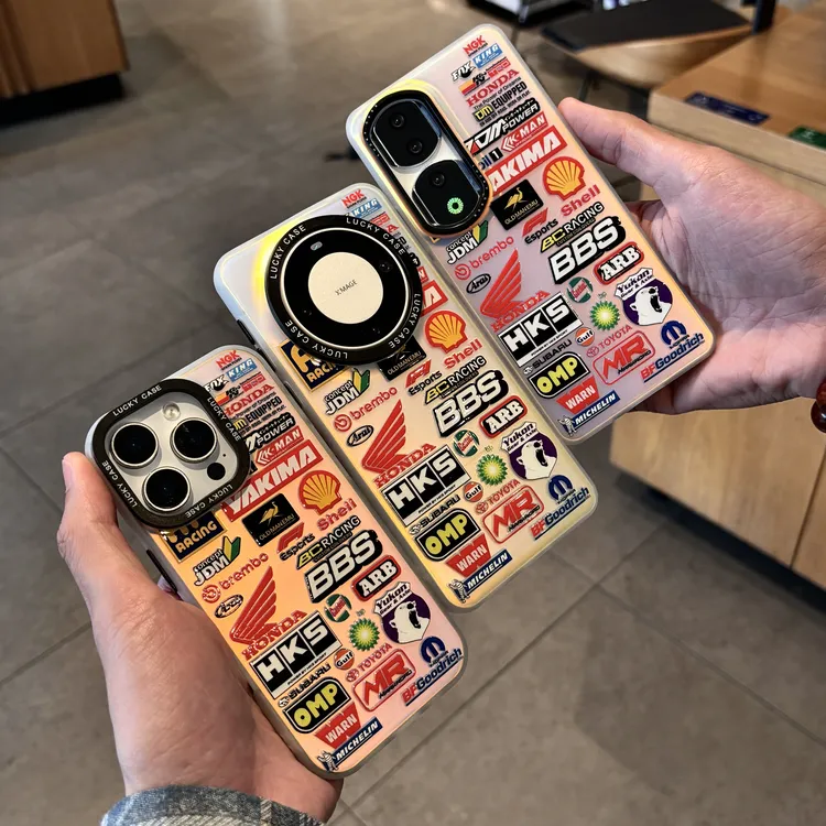 飞虎胜潮牌镭射车标适用iPhone16promax手机壳华为oppo小米vivo套