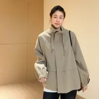 美亚恩NANA【简行】秋季韩版简约立领风衣外套女宽松夹克洋气C0526
