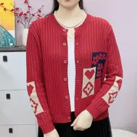 文艺范棉线圆领单排扣针织开衫女春季2025年新款棉线外搭毛衣外套