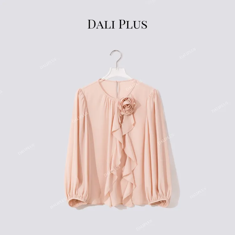 DALI PLUS“对丝立体玫瑰防晒衬衫”一手长衬衫-D5ST1273