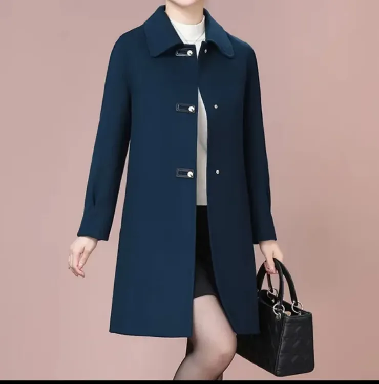 Y10   双面羊毛大衣女中长款小个子冬季时尚