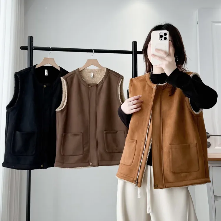 100-200斤大码女装胖mm秋冬新款韩版设计感保暖无袖坎肩马甲2579