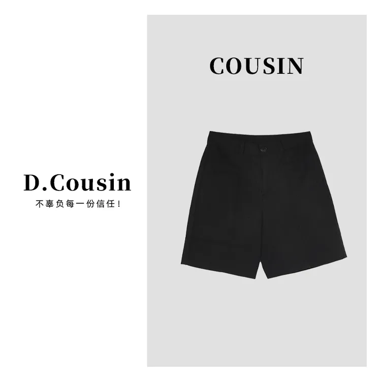 D.cousin  高腰显瘦羊毛休闲百搭时髦短裤女   3339