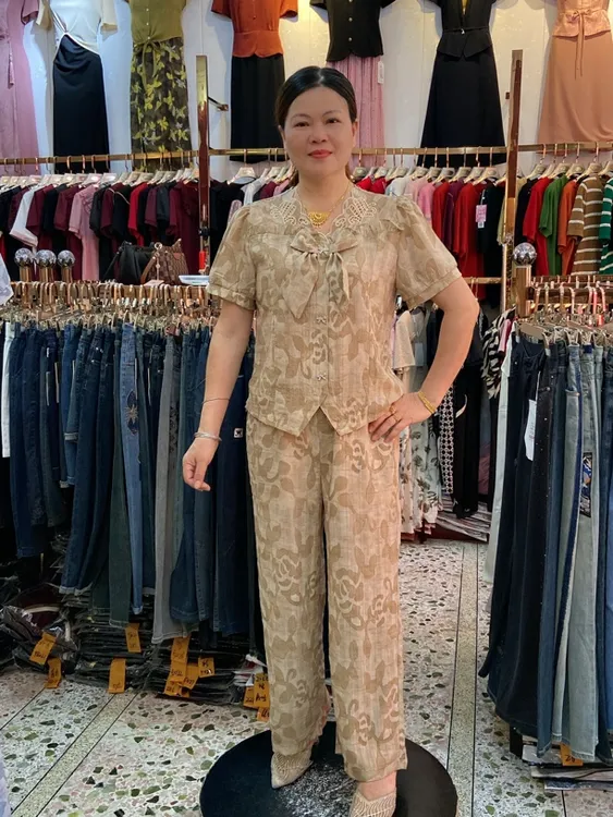 YF! 2518#时尚提花中国风碎花中式套装