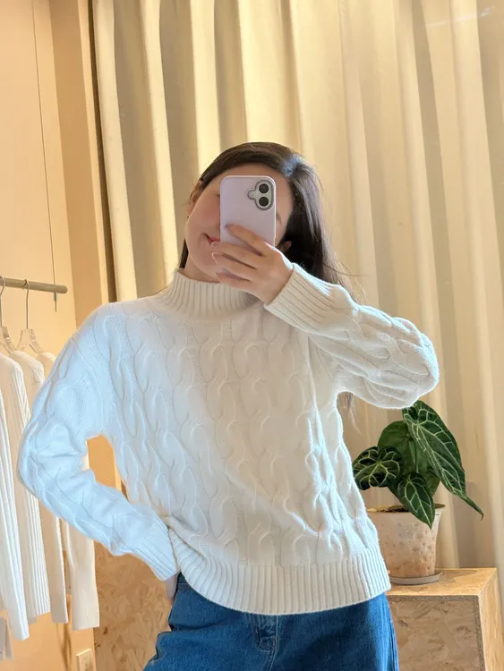 TEEN FSHION09厚款宽松型圆领秋冬针织半高领百搭韩版加厚衫网红