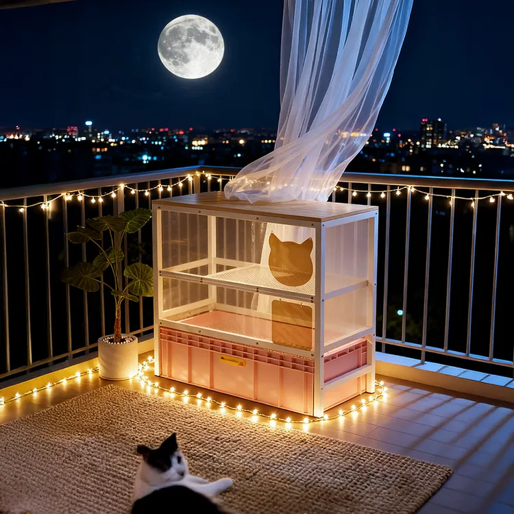 【新款三层】86CM宽全封闭柜子猫砂盆一体双层超大号防外溅猫厕所