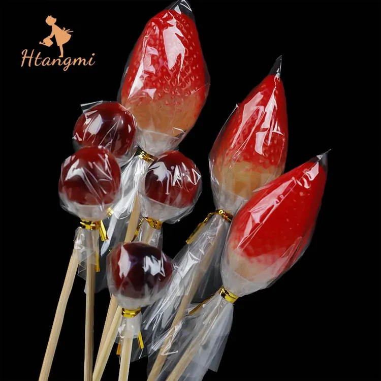 【汉唐美】草莓玻璃纸防尘袋创意水果花固定托手工diy制作包花材料