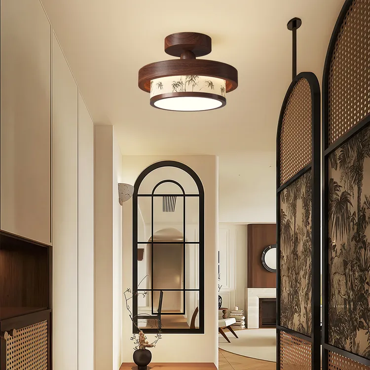 宋代美学过道吸顶灯新中式护眼入户玄关走廊灯中古风卧室床头吊灯