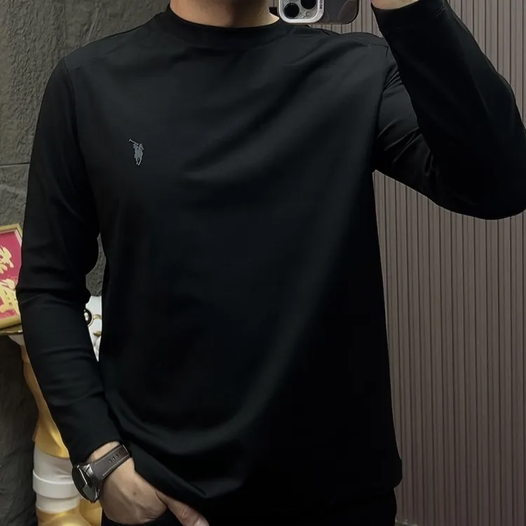 2025-8932半高领秋冬男宽松型秋季长袖卫衣时尚加绒男装圆领