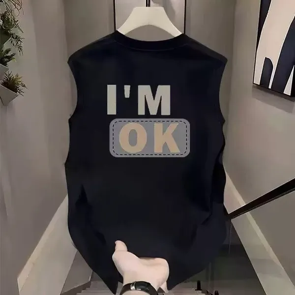 跨栏工装马甲夏季新款男士薄款背心时尚潮流运动汗衫百搭袖坎肩