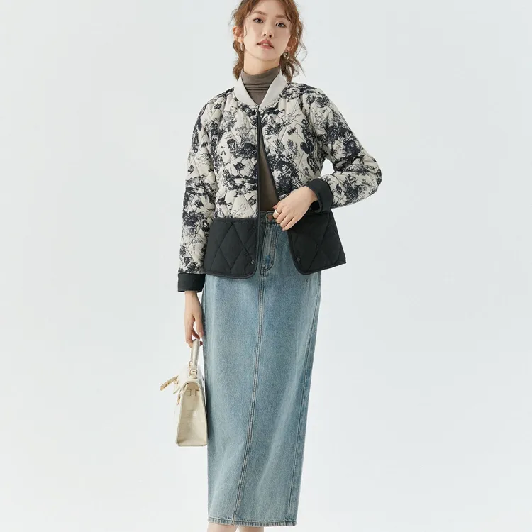 复古新中式国风棉衣女款秋冬季新品保暖轻薄内胆立领棉袄时尚外套