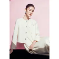 【MandyZhang】白月光美丽诺绵羊毛双面呢毛呢外套女冬季大衣