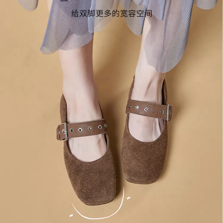 羊皮鞋垫玛丽珍鞋女圆头2025秋季新款不累脚时装单鞋芭蕾女鞋